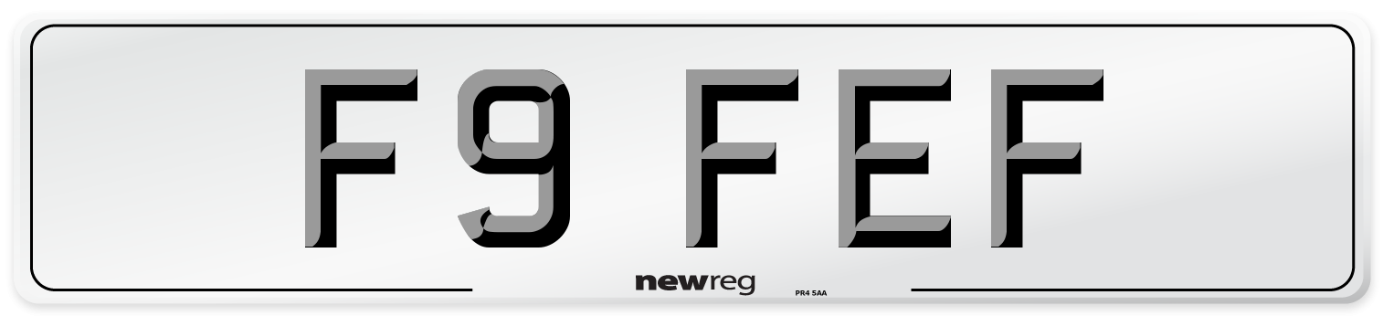 F9 FEF Number Plate from New Reg